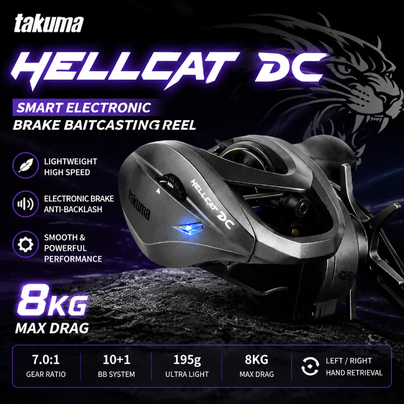 Spincast Reel - HELLCAT DC Baitcasting Makarası 8KG Maksimum